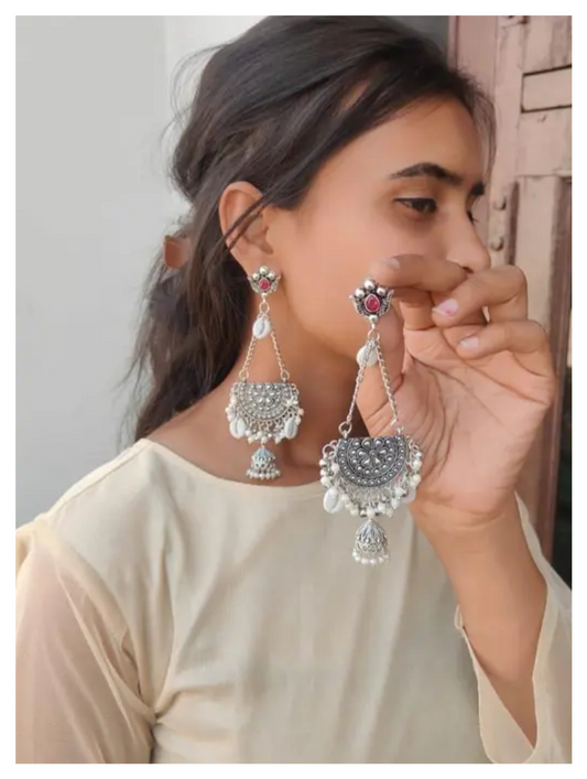 Stylish Oxidized Silver Plated Earring For Woman | New Earring | Long Earring | Artificial Earring For Woman