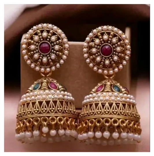 Trendy New Tranding Oxodised Red Rajwadi Jumakha