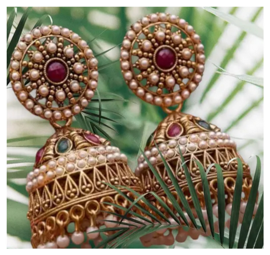 Trendy New Tranding Oxodised Red Rajwadi Jumakha